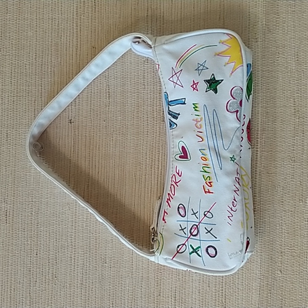Whatever Graffitied White Purse (S)